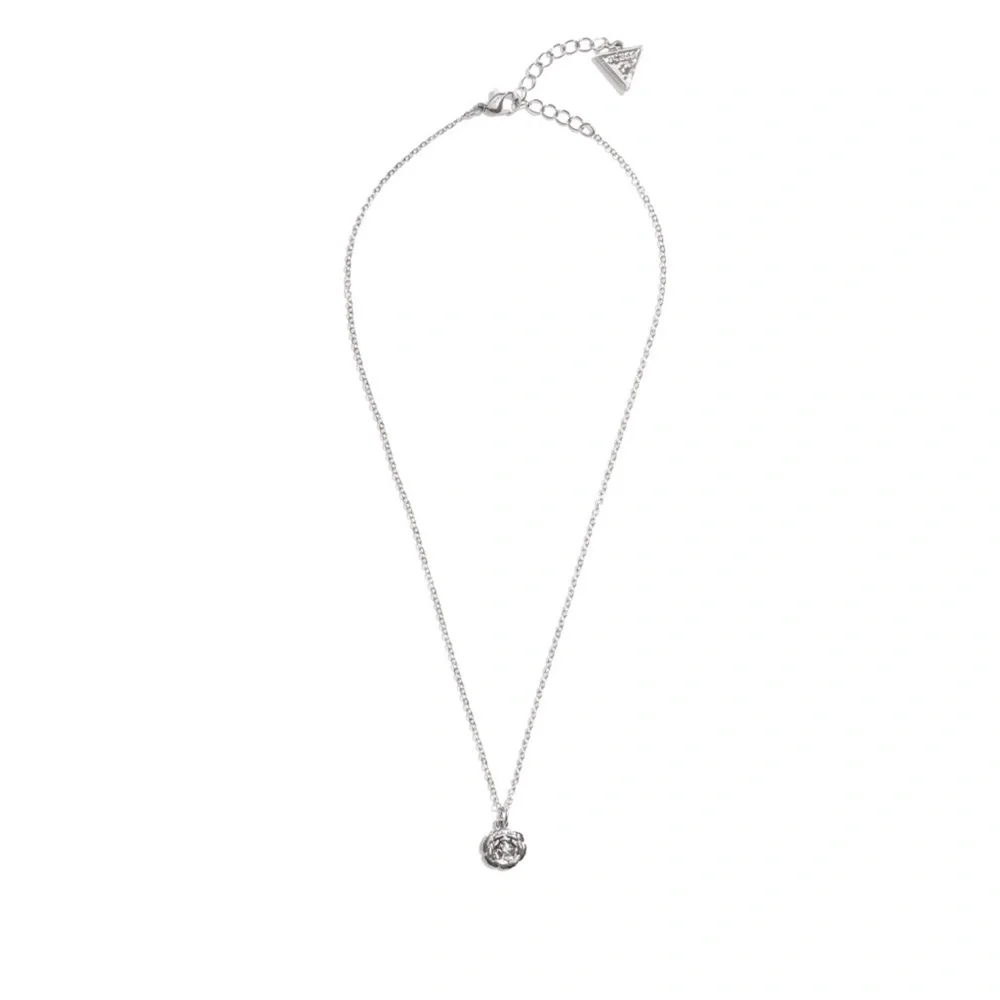 New GUESS Silver-Tone Peony Necklace
